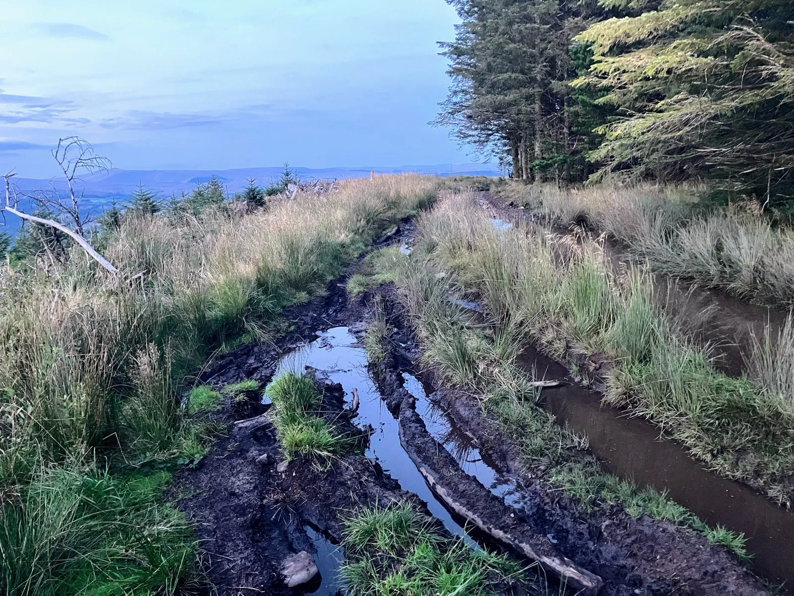 One of the muddier sections across Rhigos Mountain