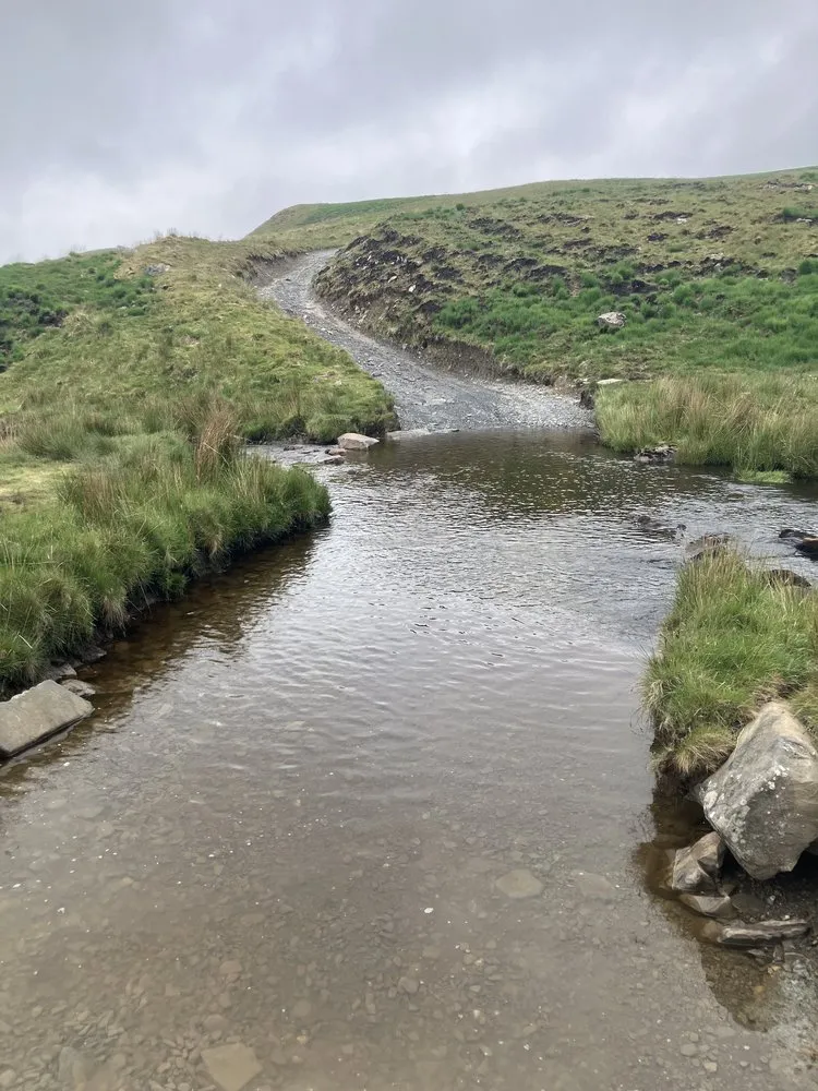 The river crossing on the Claerwen Reservoir track